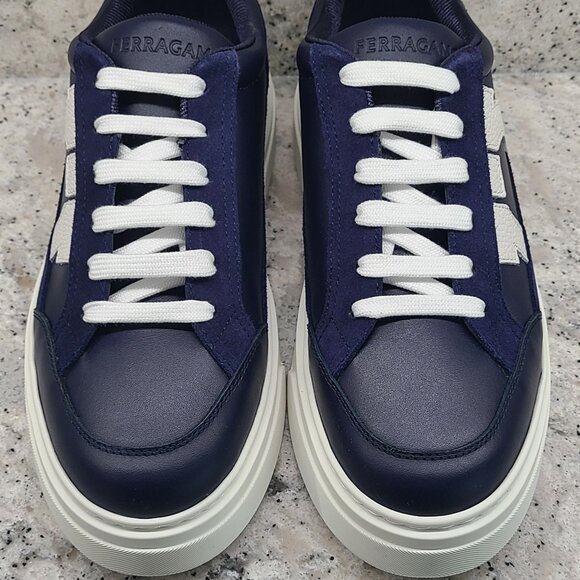 Ferragamo Cassina Low Top Sneaker with Gancini Inlay - Picture 3 of 10